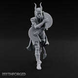 Fan Dancing Tiefling Bard Miniature for Dungeons and Dragons, Pathfinder or other TTRPGs