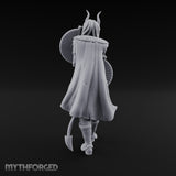 Fan Dancing Tiefling Bard Miniature for Dungeons and Dragons, Pathfinder or other TTRPGs