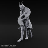 Fan Dancing Tiefling Bard Miniature for Dungeons and Dragons, Pathfinder or other TTRPGs