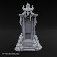 Fang-Bared Horn-Crowned Demon Skull Tombstone Miniature for Dungeons and Dragons, Pathfinder or other TTRPGs