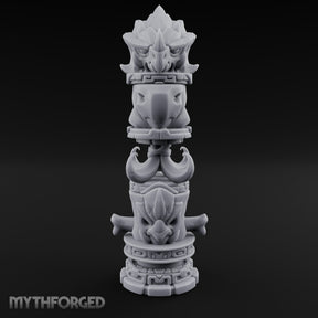 Fang-Crowned Rune-Banded Beast Totem Idol Miniature for Dungeons and Dragons, Pathfinder or other TTRPGs