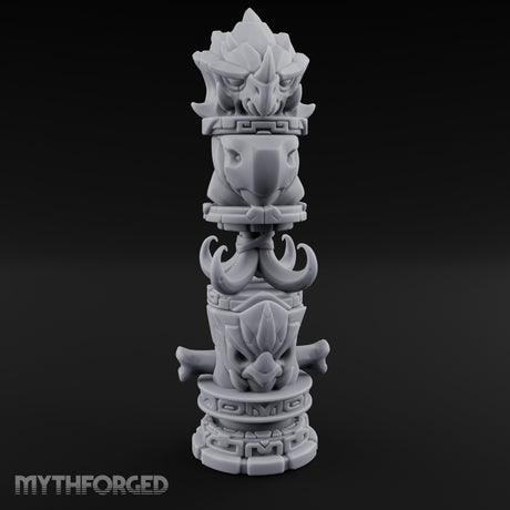 Fang-Crowned Rune-Banded Beast Totem Idol Miniature for Dungeons and Dragons, Pathfinder or other TTRPGs