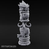 Fang-Crowned Rune-Banded Beast Totem Idol Miniature for Dungeons and Dragons, Pathfinder or other TTRPGs