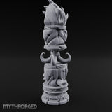 Fang-Crowned Rune-Banded Beast Totem Idol Miniature for Dungeons and Dragons, Pathfinder or other TTRPGs
