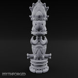 Fang-Crowned Rune-Banded Beast Totem Idol Miniature for Dungeons and Dragons, Pathfinder or other TTRPGs