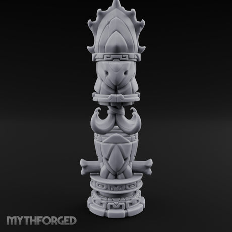 Fang-Crowned Rune-Banded Beast Totem Idol Miniature for Dungeons and Dragons, Pathfinder or other TTRPGs
