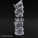 Fang-Crowned Rune-Banded Beast Totem Idol Miniature for Dungeons and Dragons, Pathfinder or other TTRPGs