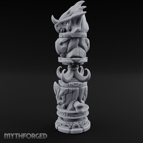 Fang-Crowned Rune-Banded Beast Totem Idol Miniature for Dungeons and Dragons, Pathfinder or other TTRPGs