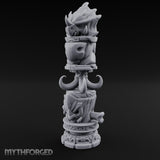 Fang-Crowned Rune-Banded Beast Totem Idol Miniature for Dungeons and Dragons, Pathfinder or other TTRPGs