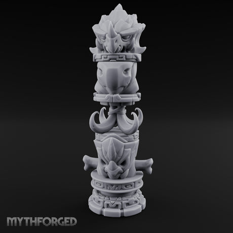 Fang-Crowned Rune-Banded Beast Totem Idol Miniature for Dungeons and Dragons, Pathfinder or other TTRPGs