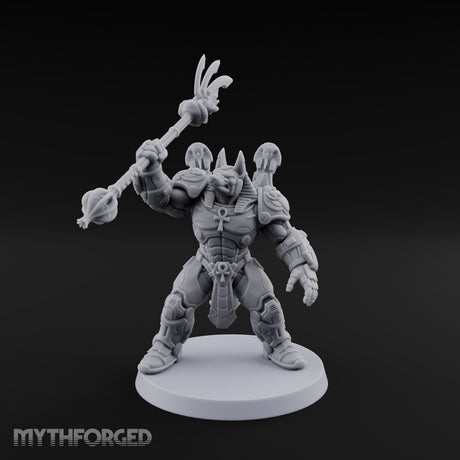 Judgment Swings Down Gnoll Armoured Jackal Warrior with Ankh and Staff