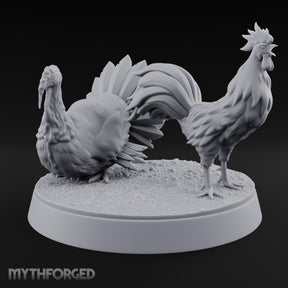 Crow Louder, Fan Wider Rooster and Turkey