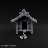 Chain Just Long Enough Wooden Farm Doghouse