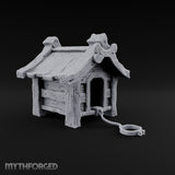 Chain Just Long Enough Wooden Farm Doghouse