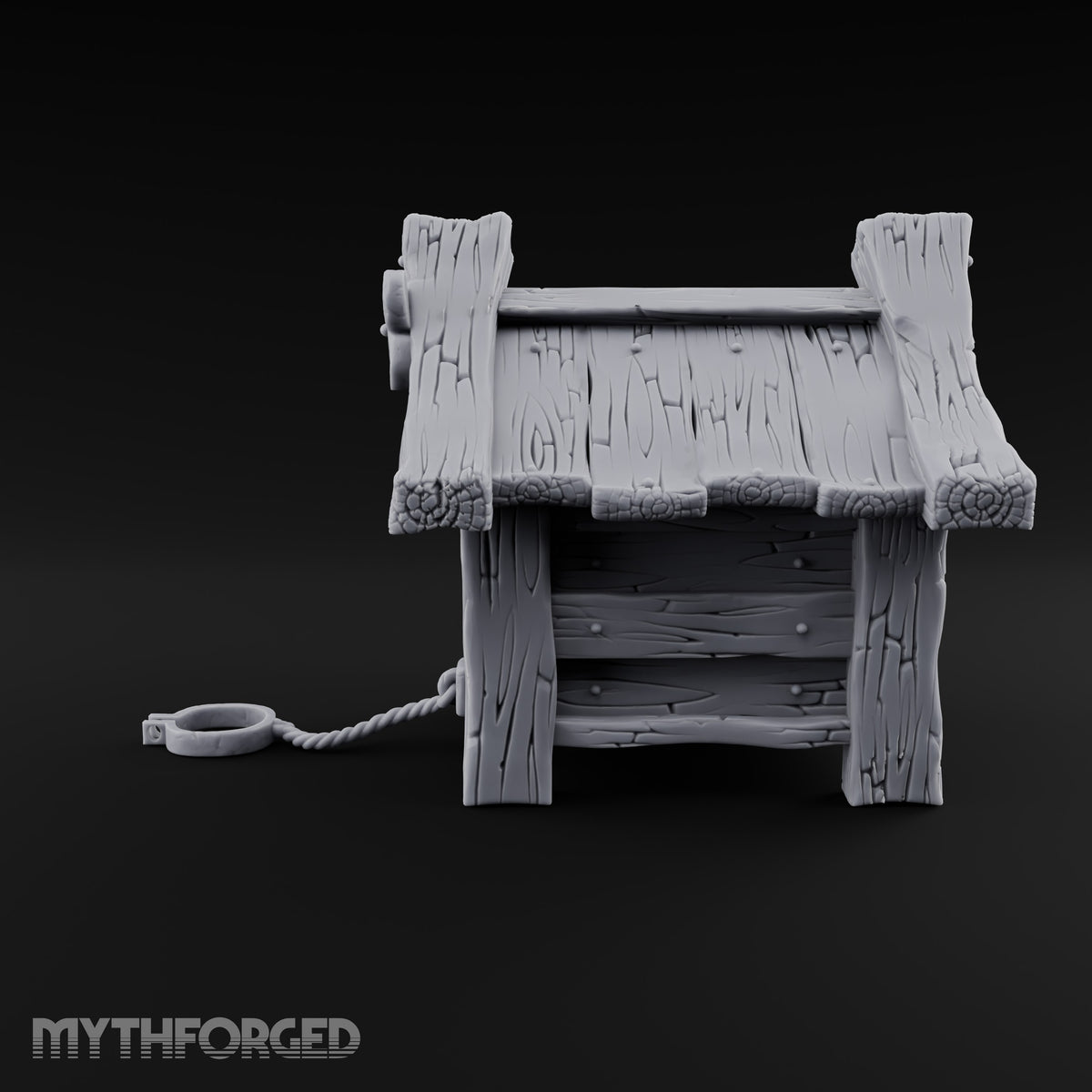 Chain Just Long Enough Wooden Farm Doghouse