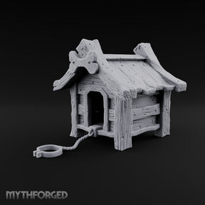 Chain Just Long Enough Wooden Farm Doghouse