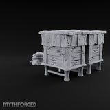 Bees Clocked Out, Flour Clocked In Wooden Beehives with Feed Sack