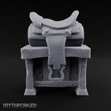 Rest Your Tack Here Wooden Saddle Stand with Saddle