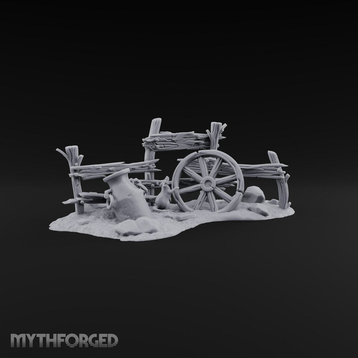 Milk Churn Mouse Broken Fence with Cartwheel