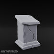 Fault-Split Base-Stepped Stone Lectern Book Rest Miniature for Dungeons and Dragons, Pathfinder or other TTRPGs