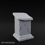 Fault-Split Base-Stepped Stone Lectern Book Rest Miniature for Dungeons and Dragons, Pathfinder or other TTRPGs