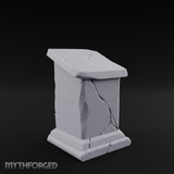 Fault-Split Base-Stepped Stone Lectern Book Rest Miniature for Dungeons and Dragons, Pathfinder or other TTRPGs