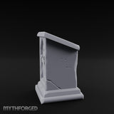 Fault-Split Base-Stepped Stone Lectern Book Rest Miniature for Dungeons and Dragons, Pathfinder or other TTRPGs