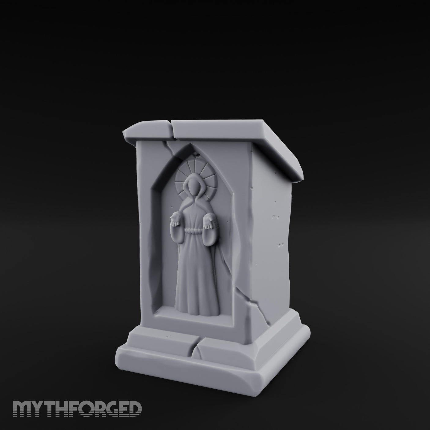 Fault-Split Base-Stepped Stone Lectern Book Rest Miniature for Dungeons and Dragons, Pathfinder or other TTRPGs