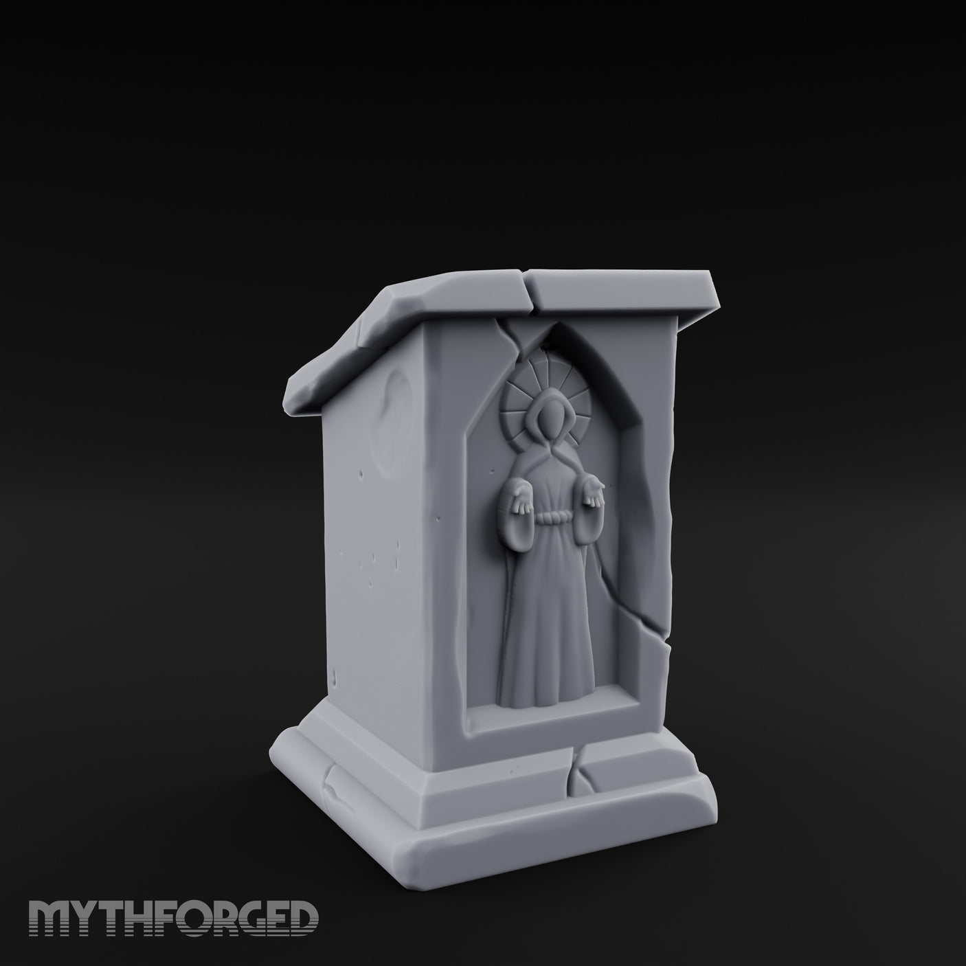 Fault-Split Base-Stepped Stone Lectern Book Rest Miniature for Dungeons and Dragons, Pathfinder or other TTRPGs
