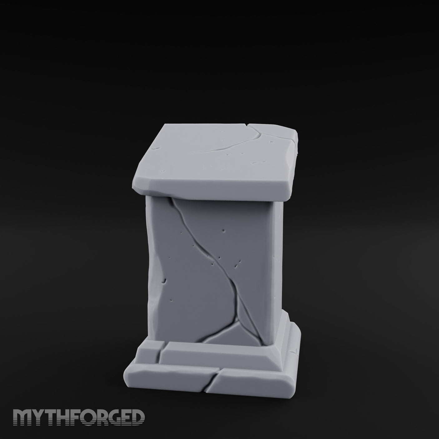 Fault-Split Base-Stepped Stone Lectern Book Rest Miniature for Dungeons and Dragons, Pathfinder or other TTRPGs