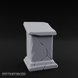 Fault-Split Base-Stepped Stone Lectern Book Rest Miniature for Dungeons and Dragons, Pathfinder or other TTRPGs