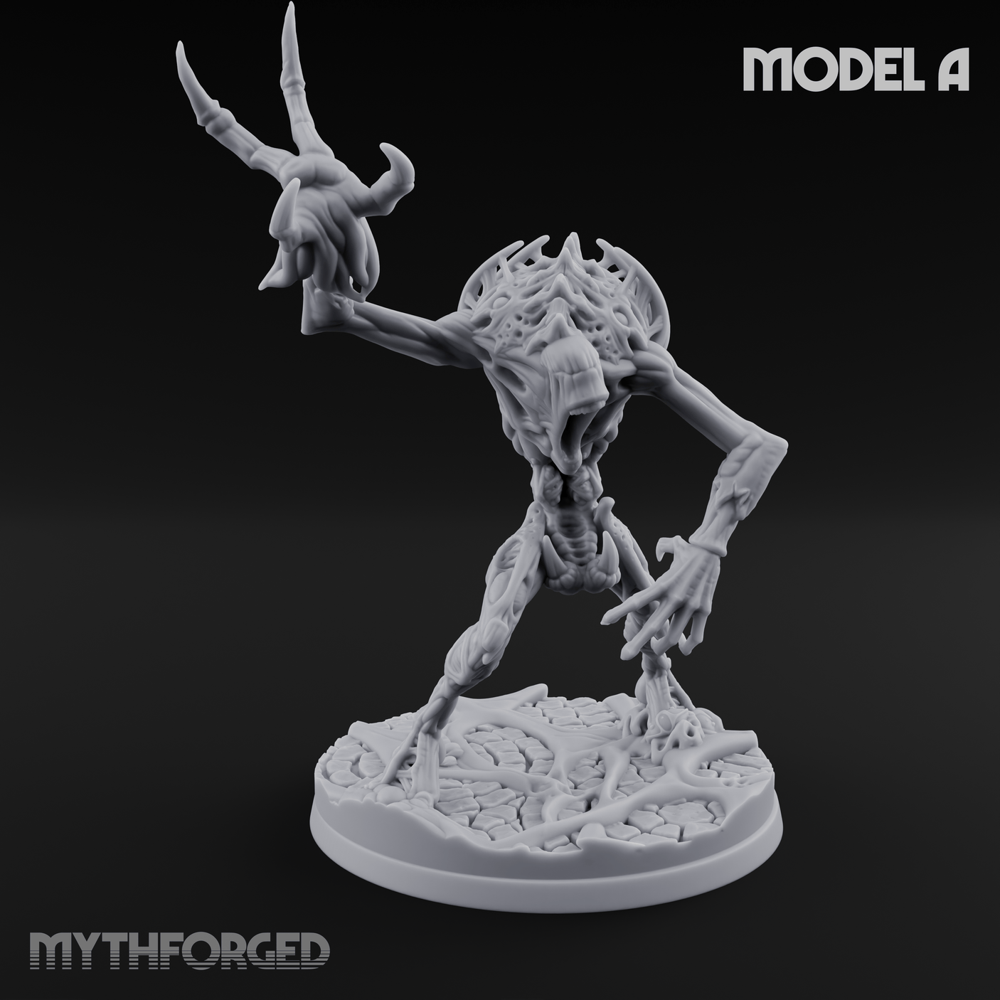 Horns Held High Star Spawn Seers A Miniature for Dungeons and Dragons, Pathfinder or other TTRPGs