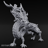 Coiling In Repose Lung Dragon Miniature for Dungeons and Dragons, Pathfinder or other TTRPGs