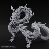 Coiling In Repose Lung Dragon Miniature for Dungeons and Dragons, Pathfinder or other TTRPGs