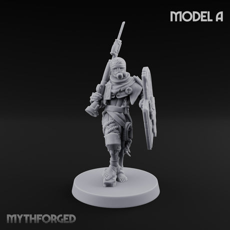 Faith Under Fire Human Pilgrim Gunners Miniature for Dungeons and Dragons, Pathfinder or other TTRPGs