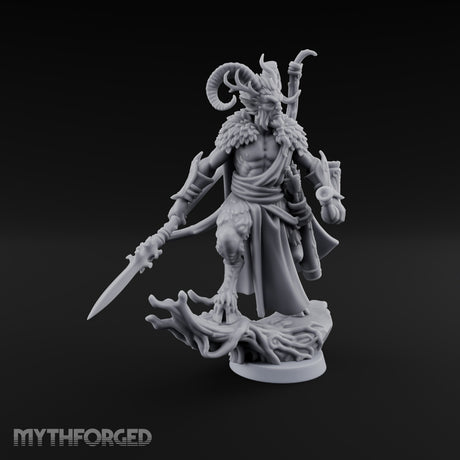 Drawing the Bow Faunus Hunter Miniature for Dungeons and Dragons, Pathfinder or other TTRPGs