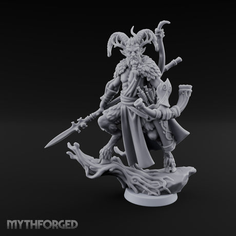Drawing the Bow Faunus Hunter Miniature for Dungeons and Dragons, Pathfinder or other TTRPGs