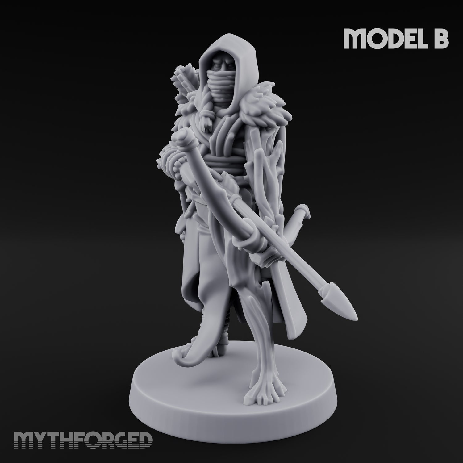 Hooded Bandit Crew Human Bandit B Miniature for Dungeons and Dragons, Pathfinder or other TTRPGs