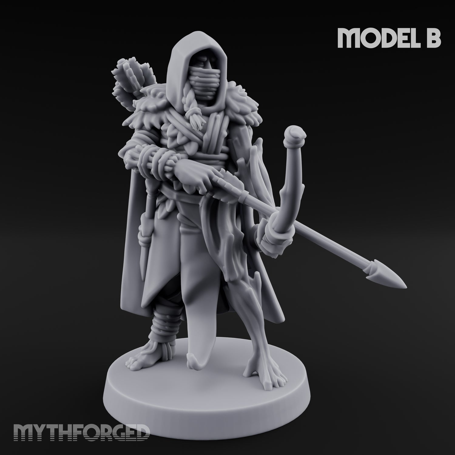 Hooded Bandit Crew Human Bandit B Miniature for Dungeons and Dragons, Pathfinder or other TTRPGs