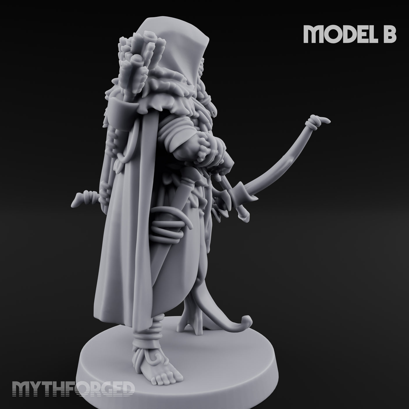 Hooded Bandit Crew Human Bandit B Miniature for Dungeons and Dragons, Pathfinder or other TTRPGs