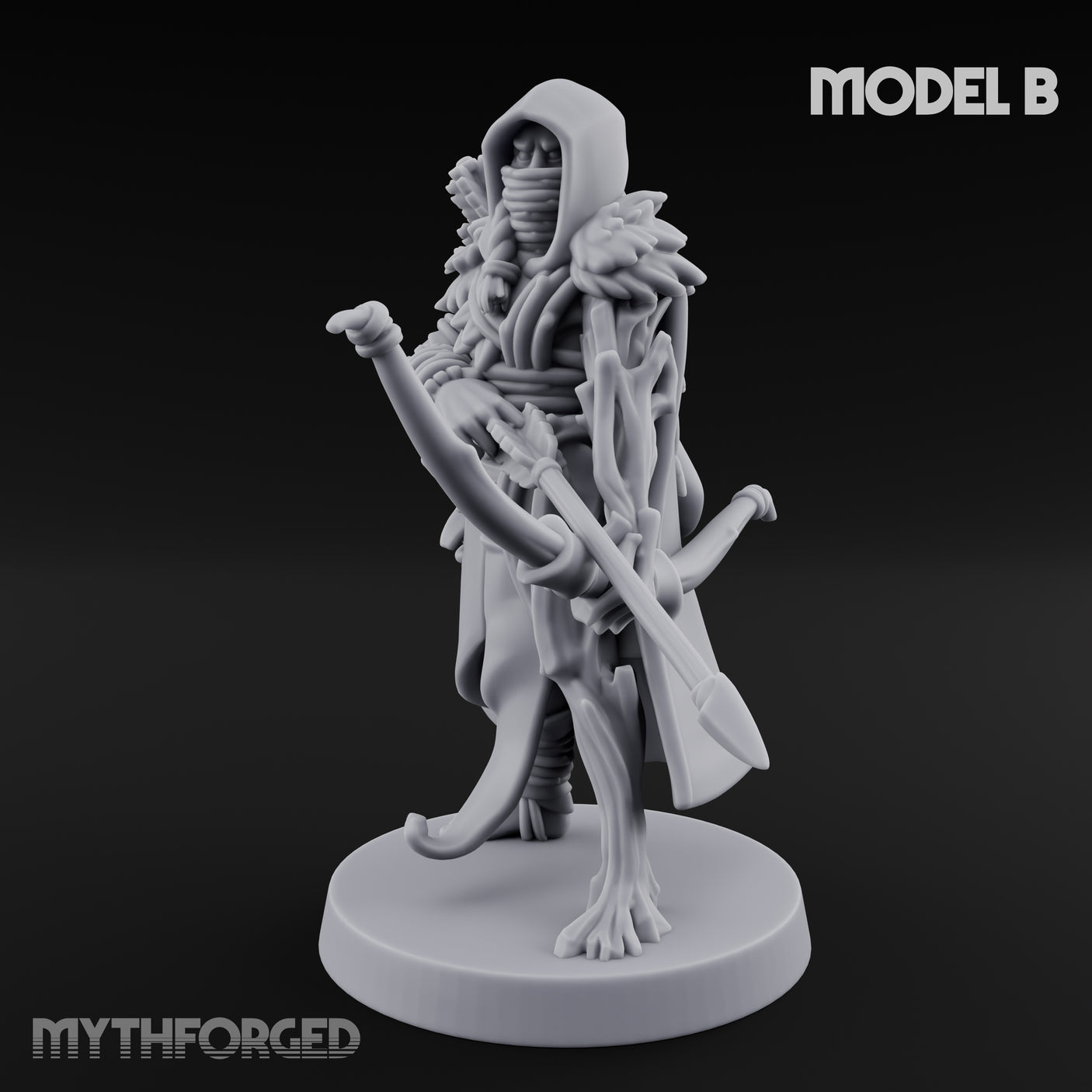 Hooded Bandit Crew Human Bandit B Miniature for Dungeons and Dragons, Pathfinder or other TTRPGs