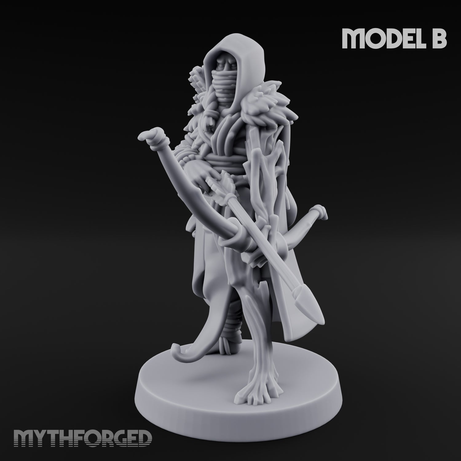 Hooded Bandit Crew Human Bandit B Miniature for Dungeons and Dragons, Pathfinder or other TTRPGs