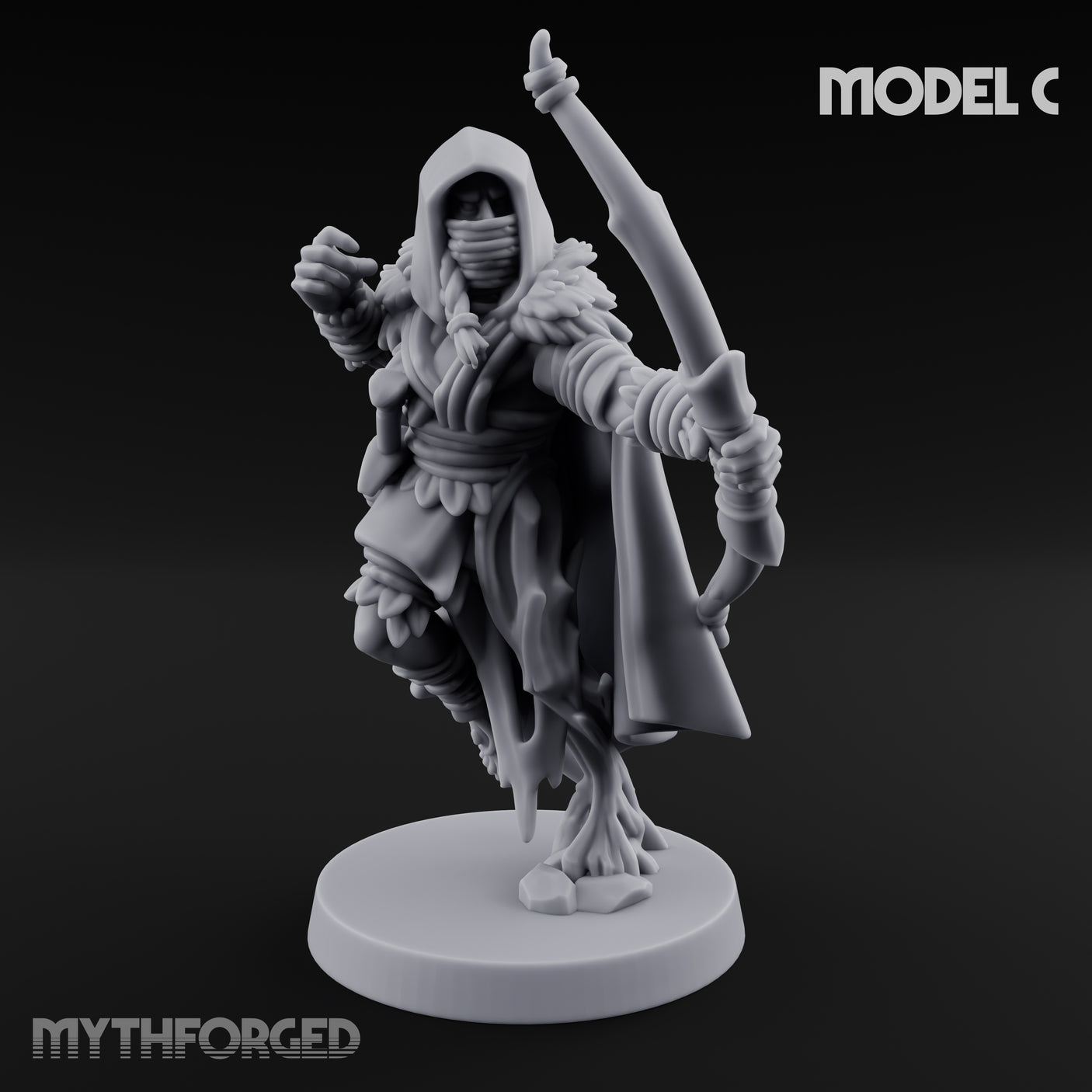 Hooded Bandit Crew Human Bandit C Miniature for Dungeons and Dragons, Pathfinder or other TTRPGs