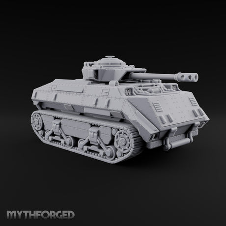 Rolling Over the Rubble Sci-Fi Armoured Tracked Tank — Tracked Cannon