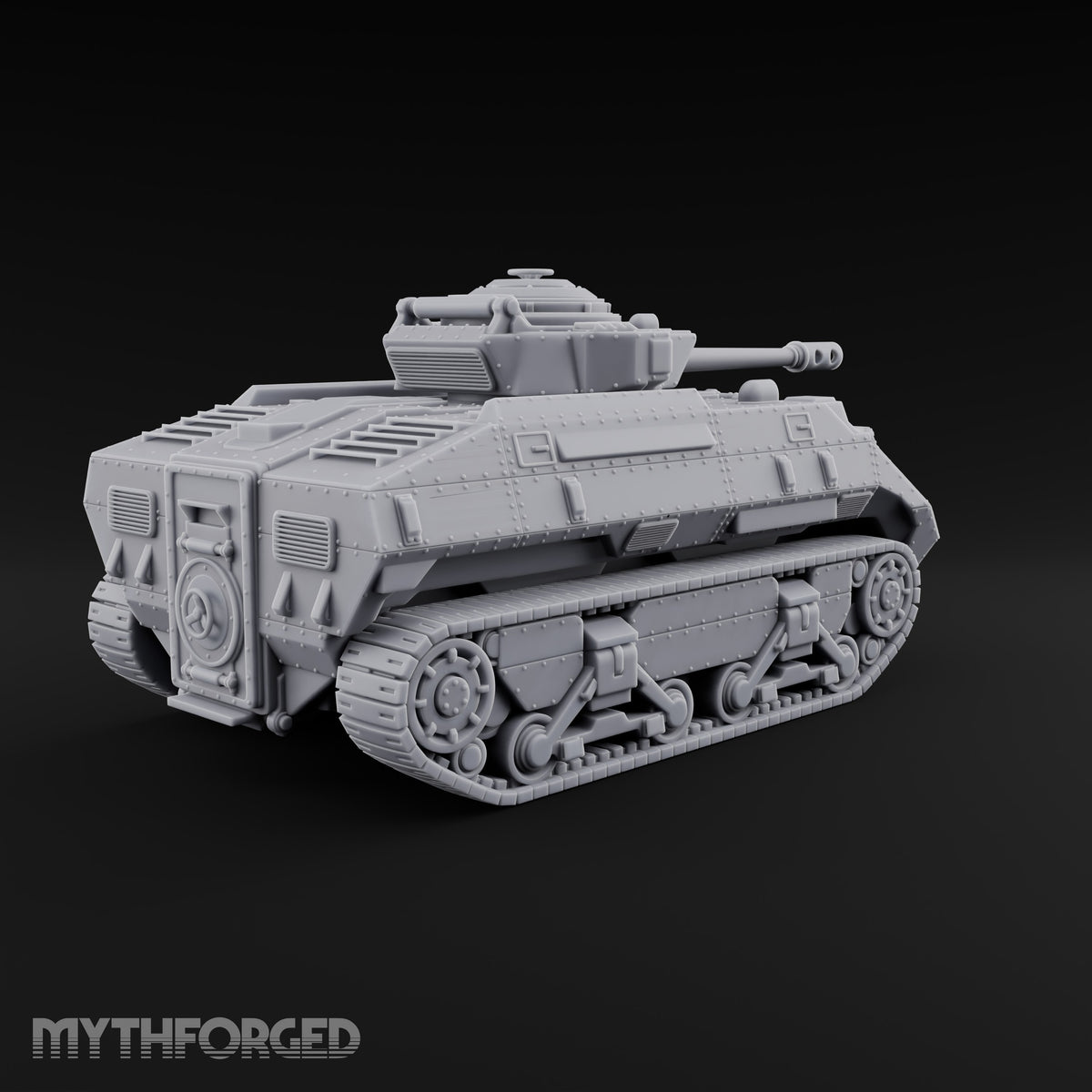 Rolling Over the Rubble Sci-Fi Armoured Tracked Tank — Tracked Cannon