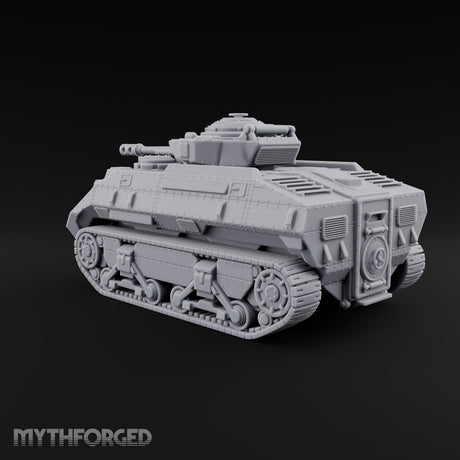 Rolling Over the Rubble Sci-Fi Armoured Tracked Tank — Tracked Cannon