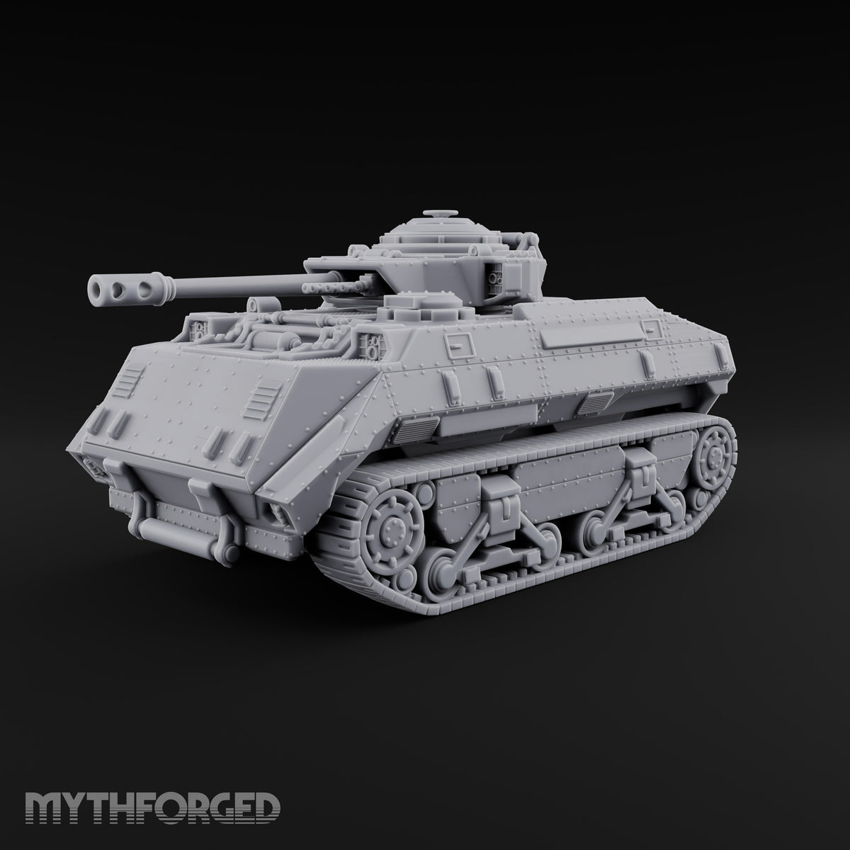 Rolling Over the Rubble Sci-Fi Armoured Tracked Tank — Tracked Cannon