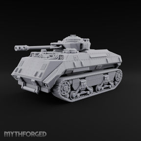 Rolling Over the Rubble Sci-Fi Armoured Tracked Tank — Tracked Cannon