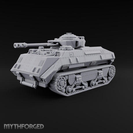 Rolling Over the Rubble Sci-Fi Armoured Tracked Tank — Tracked Cannon