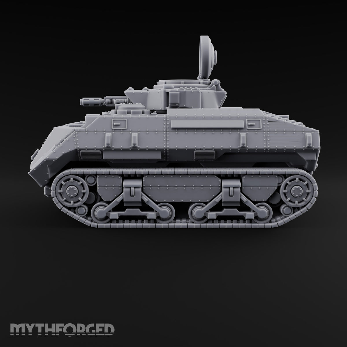 Rolling Over the Rubble Sci-Fi Armoured Tracked Tank — Tracked Energy Cannon
